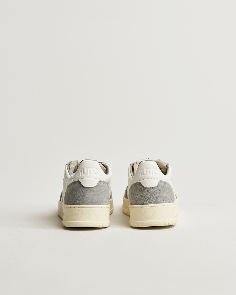 Men | Sneakers | Autry | Medalist Low Super Soft Goat Leather Sneaker White/Grey