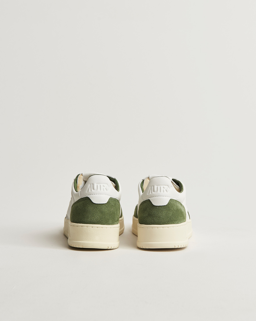 Men | Sneakers | Autry | Medalist Low Super Soft Goat Leather Sneaker White/Green
