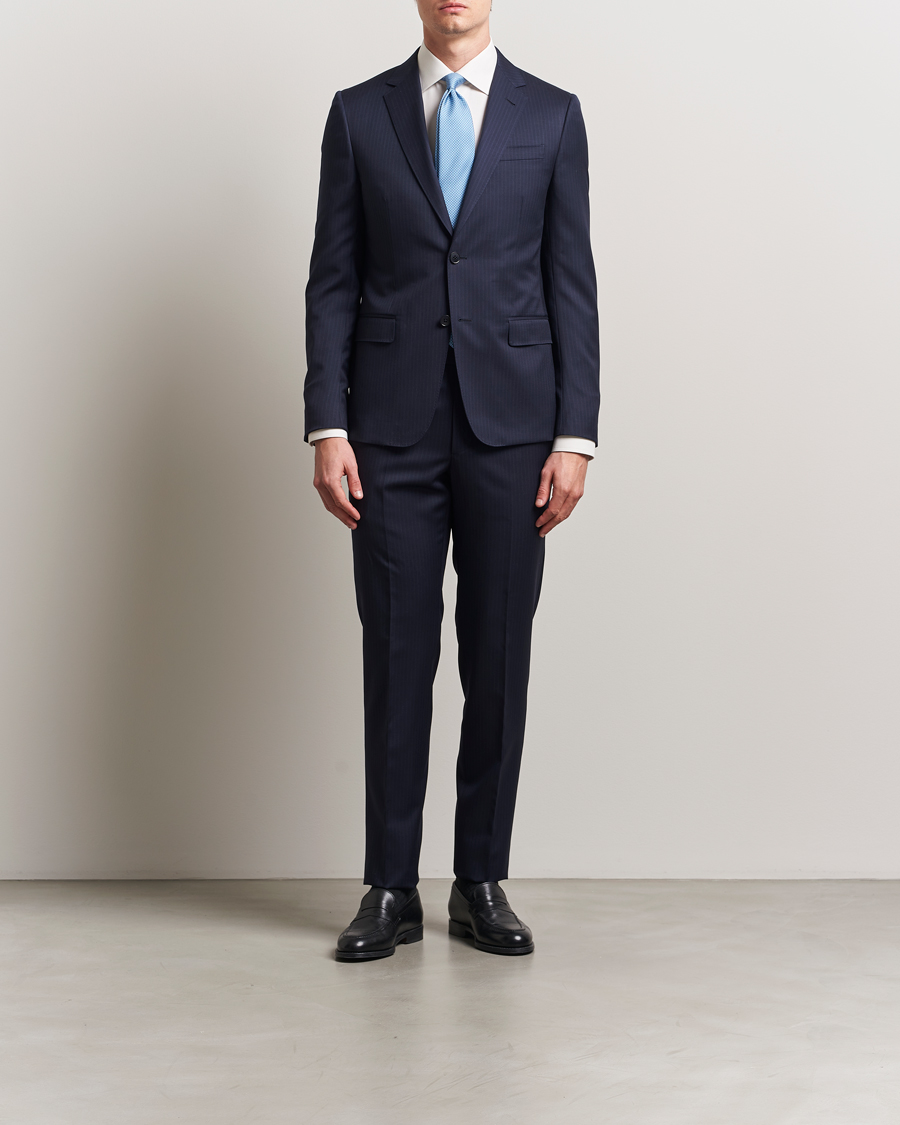 Men | Suits | Zegna | Tailored Wool Suit Navy Stripe