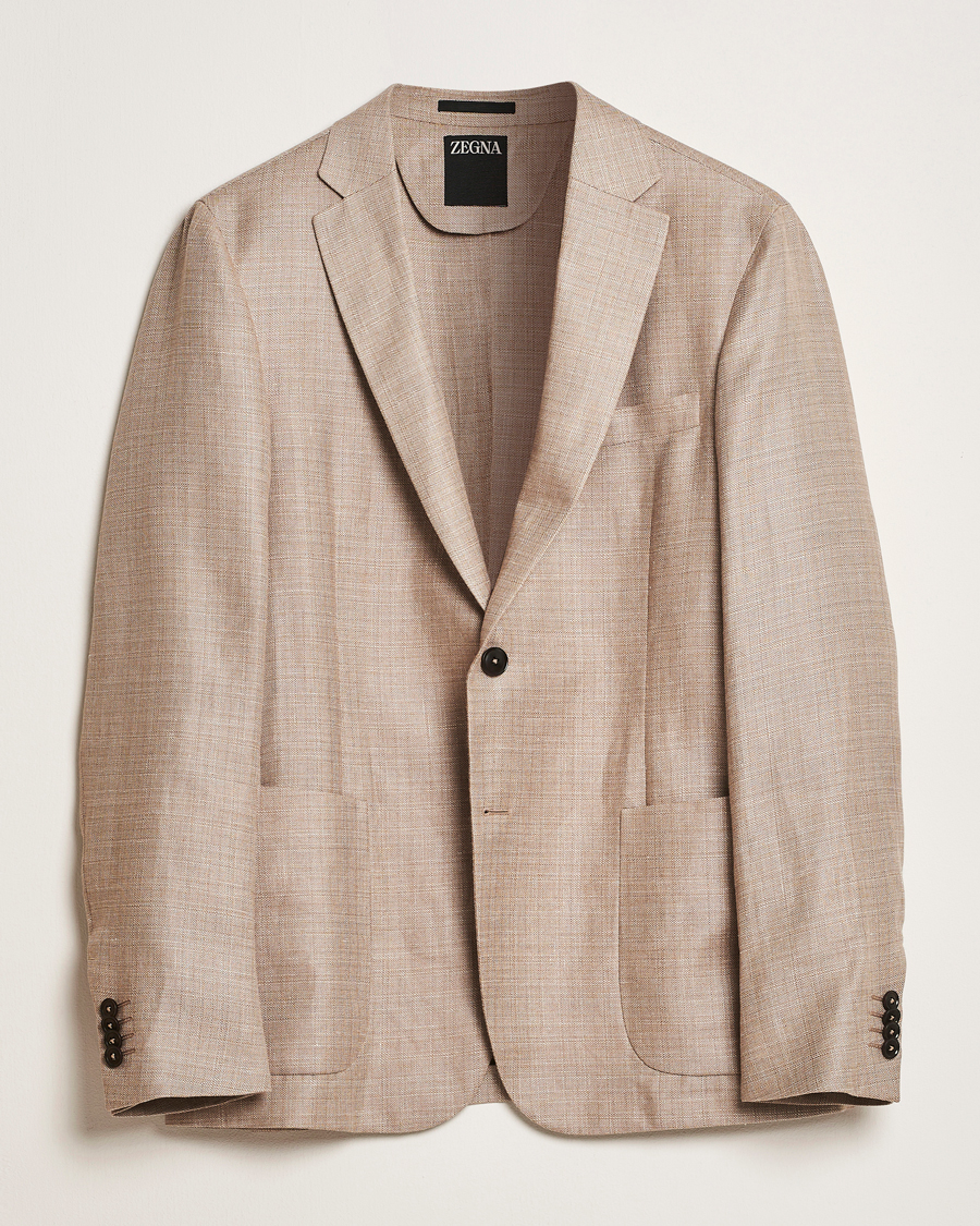 Men | Blazers | Zegna | Unconstructed Wool/Linen Blazer Beige