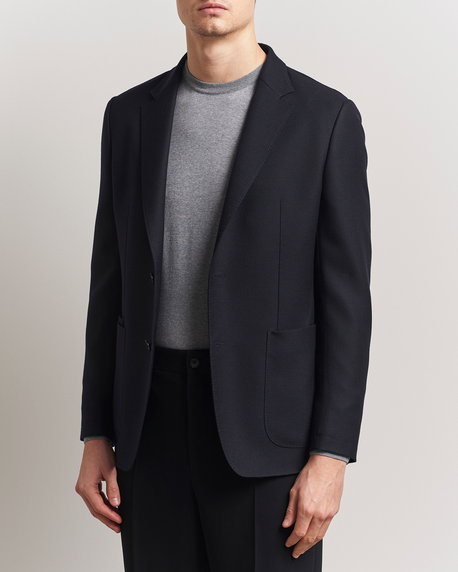Men | Blazers | Zegna | Unconstructed Wool Hopsack Blazer Navy