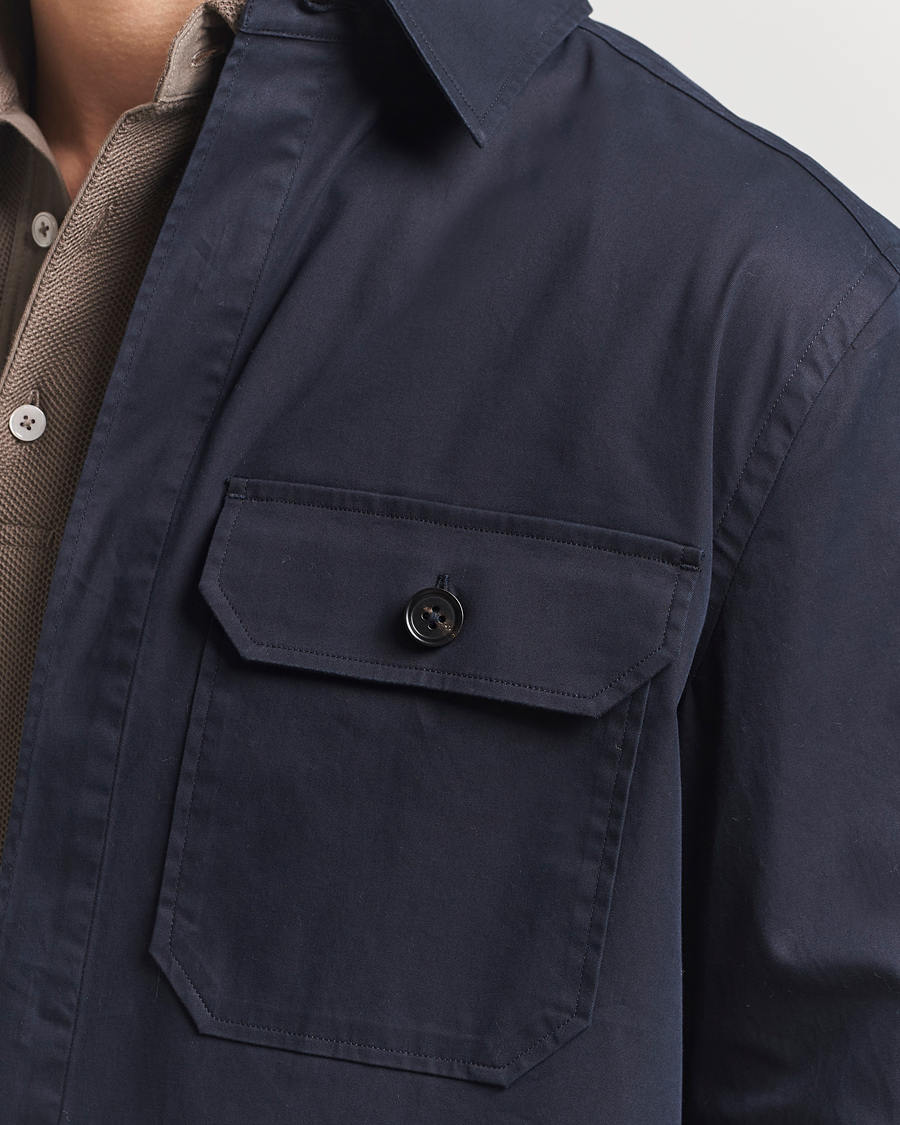 Men | Shirts | Zegna | Premium Cotton Overshirt Navy