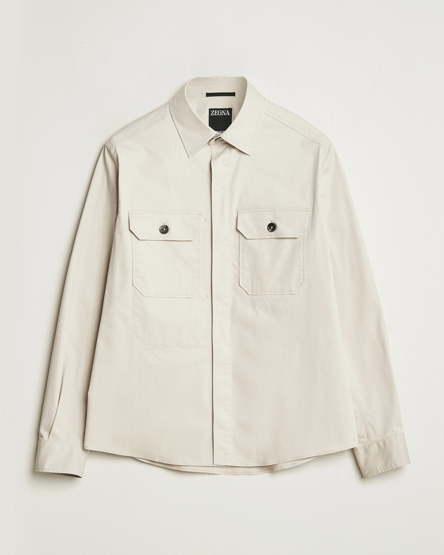 Men | Shirts | Zegna | Premium Cotton Overshirt Beige