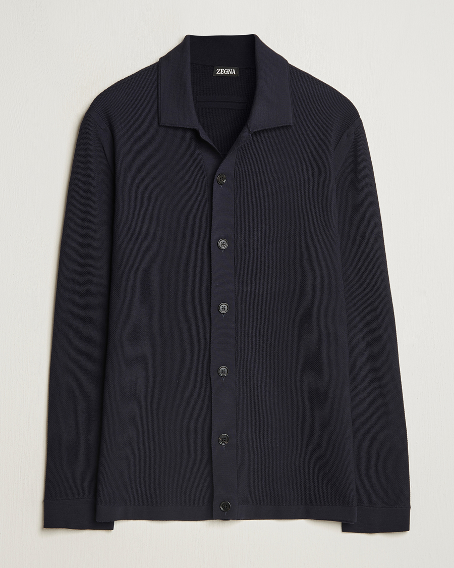 Men | Sweaters & Knitwear | Zegna | Structured Wool Cardigan Navy