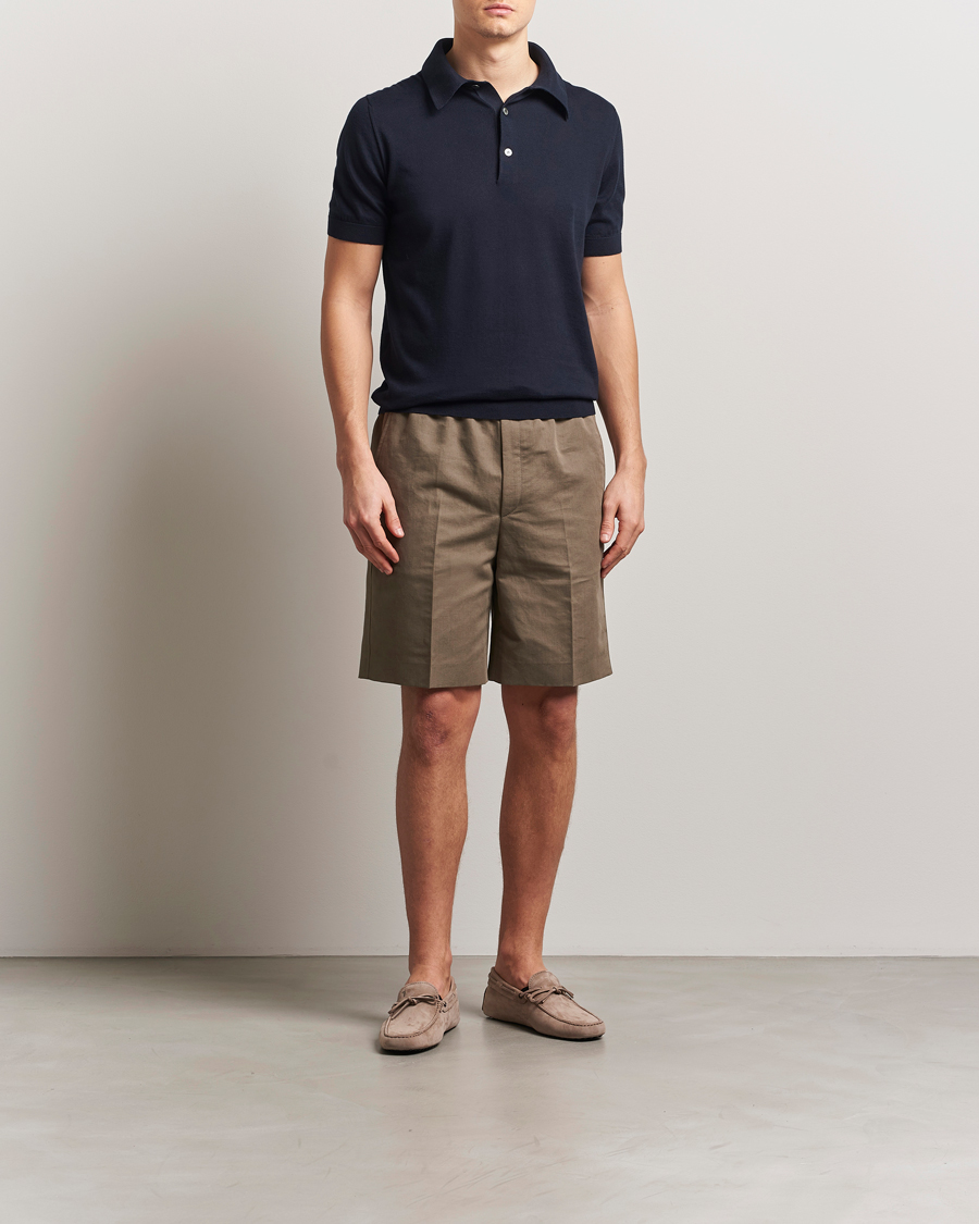 Men | Sweaters & Knitwear | Zegna | Premium Cotton Knitted Polo Navy