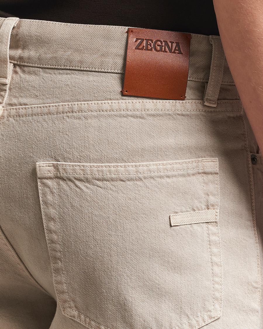 Men | Trousers | Zegna | 5-Pocket Marbled Denim Pants Beige