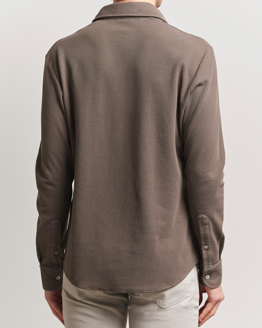 Men | Polo Shirts | Zegna | Cotton Piquet Long Sleeve Polo Brown