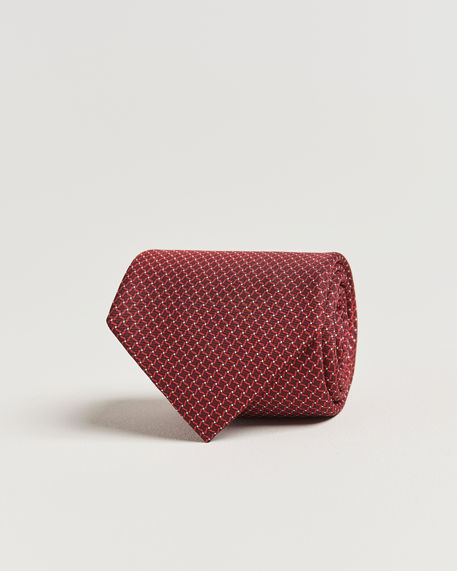 Men | Ties | Zegna | Printed Chain Silk Tie Red