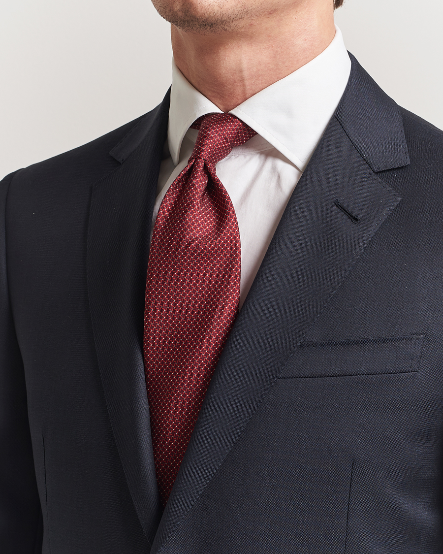 Men | Ties | Zegna | Printed Chain Silk Tie Red