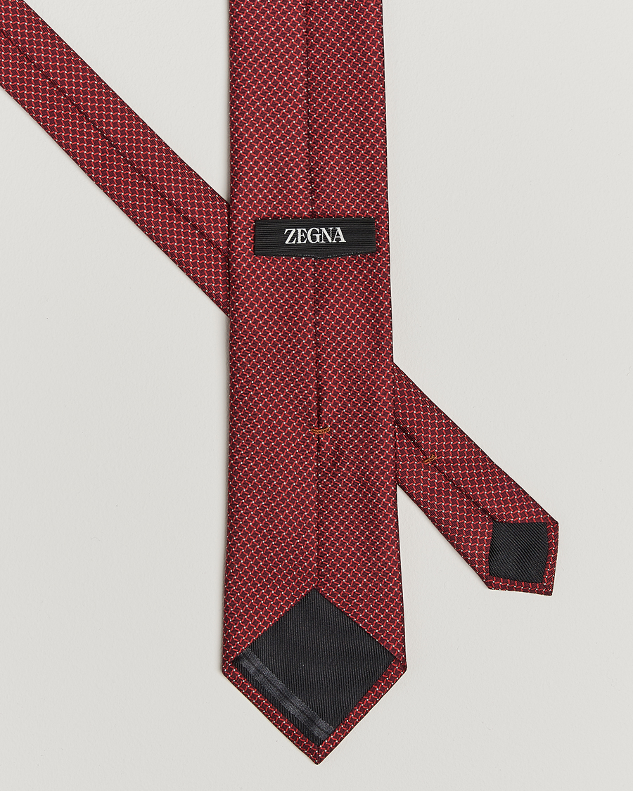Men | Ties | Zegna | Printed Chain Silk Tie Red
