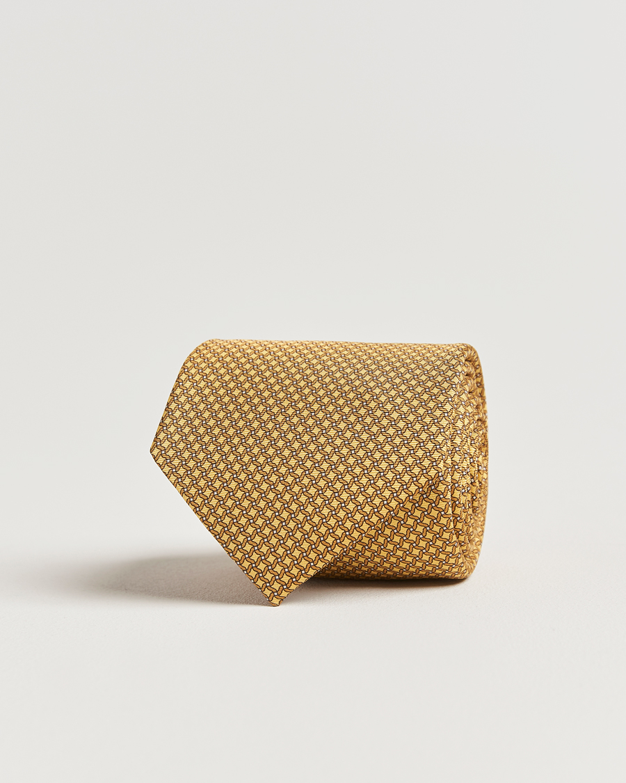 Men | Ties | Zegna | Printed Chain Silk Tie Yellow