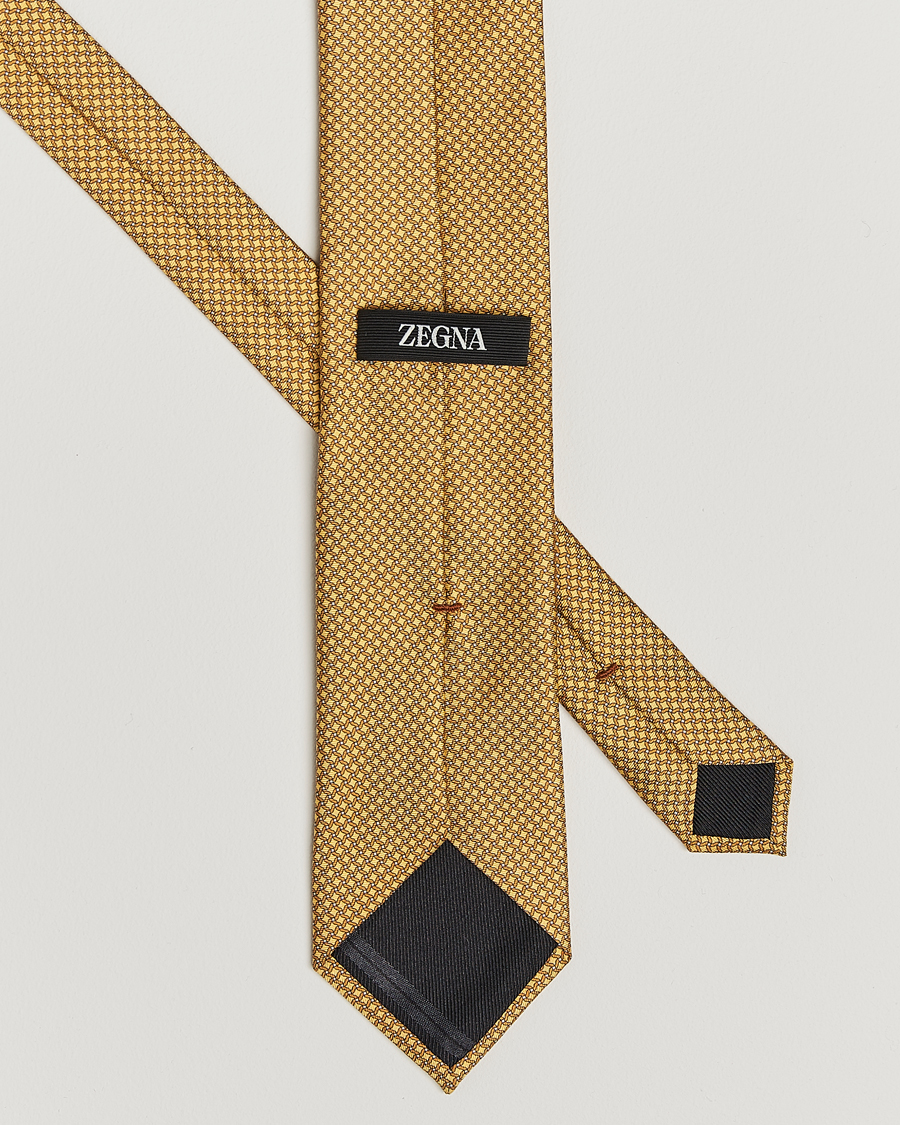 Men | Ties | Zegna | Printed Chain Silk Tie Yellow