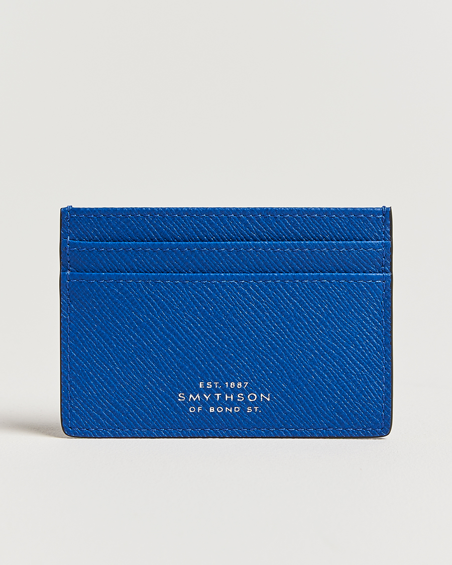Men | Wallets | Smythson | Panama Flat Cardholder Cerulean