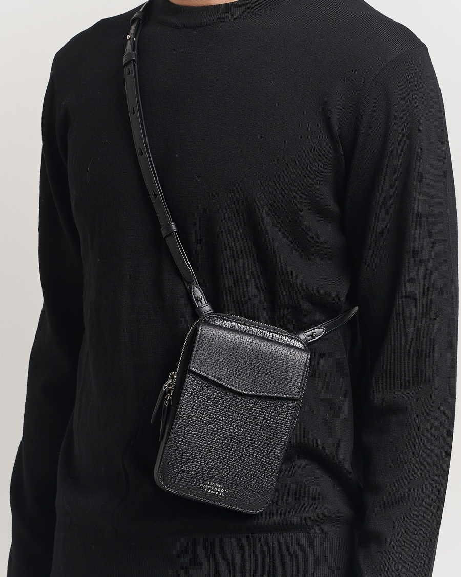Men | Bags | Smythson | Ludlow Crossbody Pouch Black