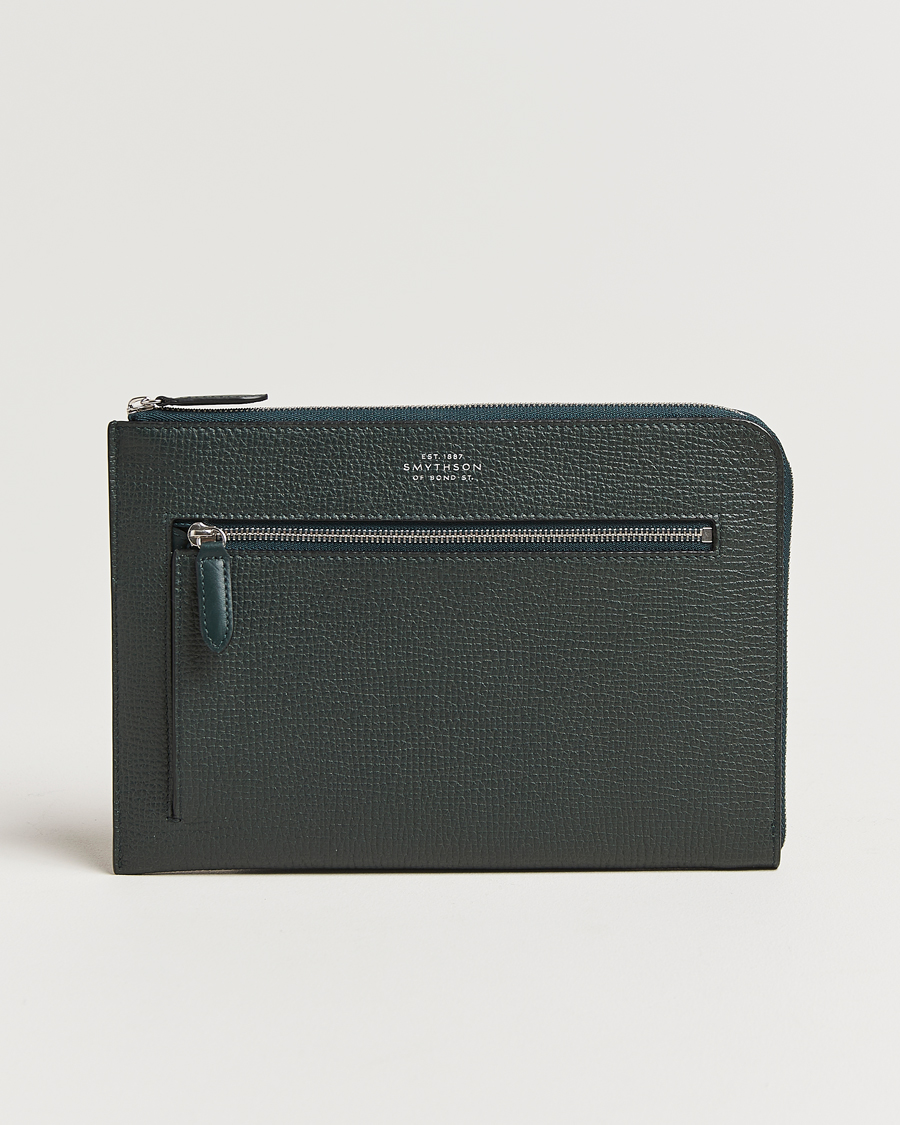 Men | Smythson Ludlow Flat Organiser Pouch Bottle Green | Smythson | Ludlow Flat Organiser Pouch Bottle Green
