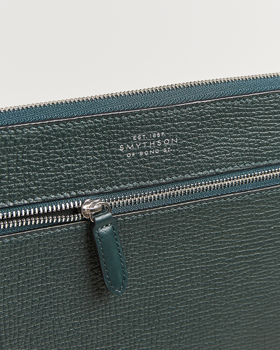Men | Smythson Ludlow Flat Organiser Pouch Bottle Green | Smythson | Ludlow Flat Organiser Pouch Bottle Green