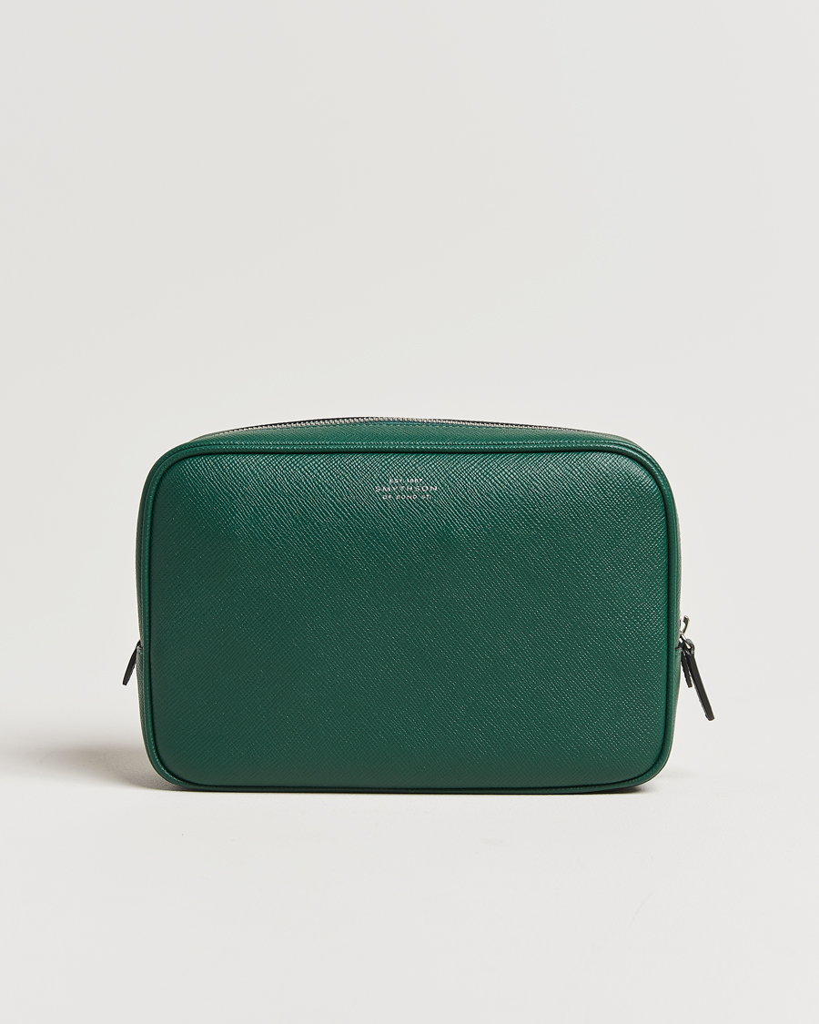 Men | Bags | Smythson | Panama Organiser Tech Pouch Forest Green