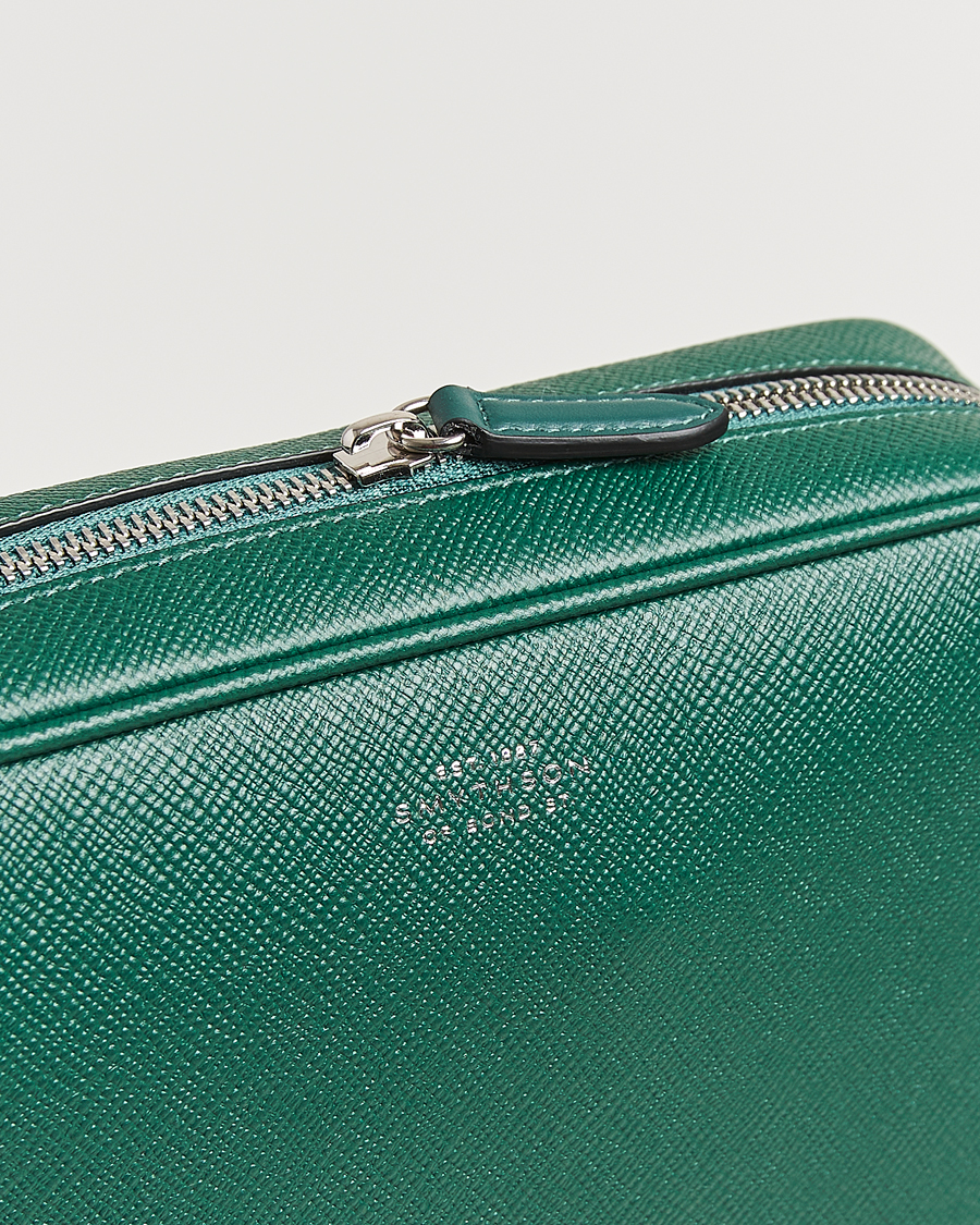 Men | Bags | Smythson | Panama Organiser Tech Pouch Forest Green