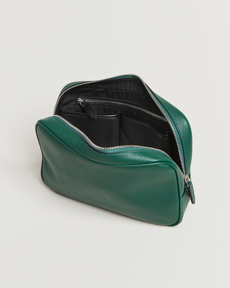 Men | Bags | Smythson | Panama Organiser Tech Pouch Forest Green