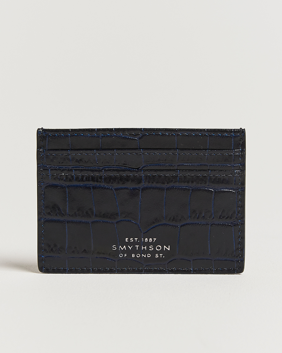 Men | Wallets | Smythson | Mara Flat Cardholder Navy