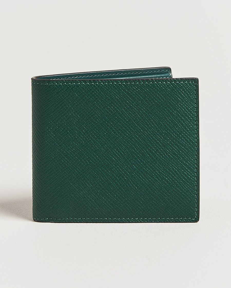 Men | Wallets | Smythson | Panama 6 Card Leather Wallet Forest Green
