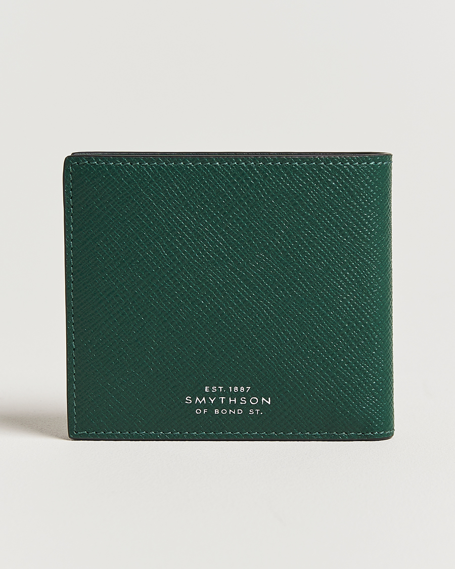 Men | Wallets | Smythson | Panama 6 Card Leather Wallet Forest Green