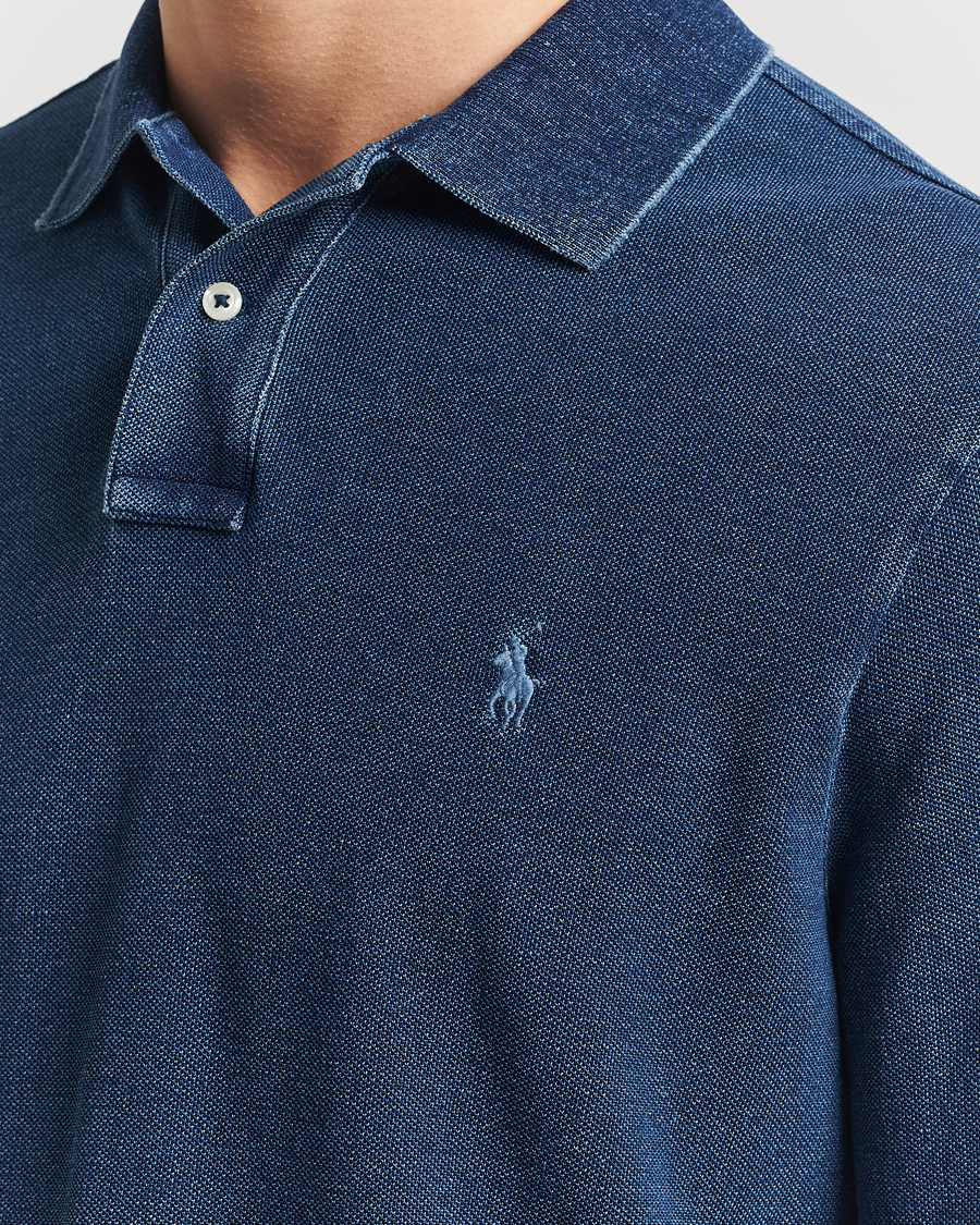 Men | Sweaters & Knitwear | Polo Ralph Lauren | Custom Slim Fit Long Sleeve Polo Shirt Dark Indigo