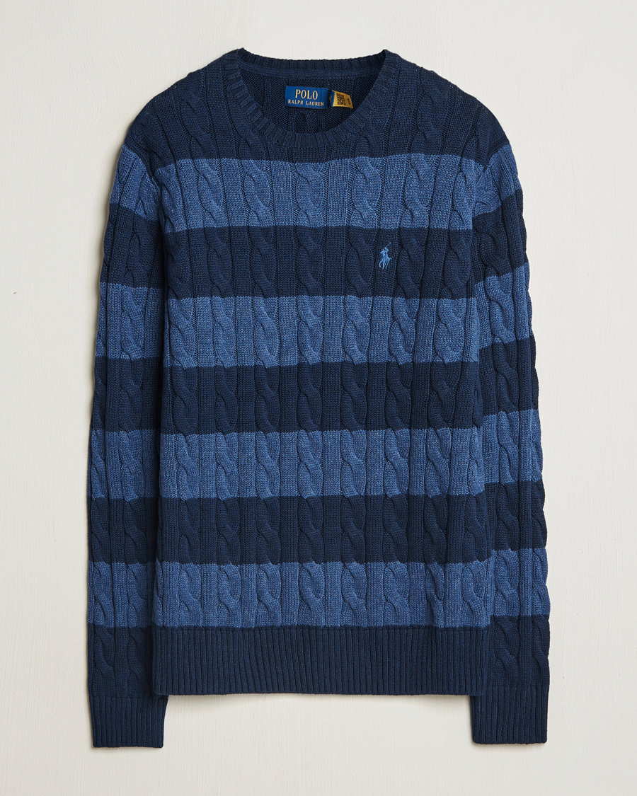 Men | Sweaters & Knitwear | Polo Ralph Lauren | Striped Cotton Sweater Navy Combo