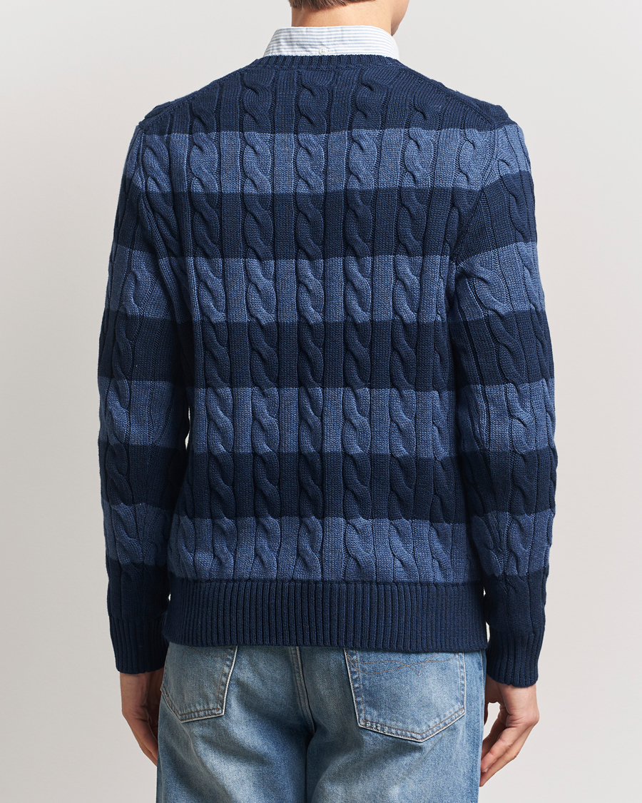 Men | Sweaters & Knitwear | Polo Ralph Lauren | Striped Cotton Sweater Navy Combo