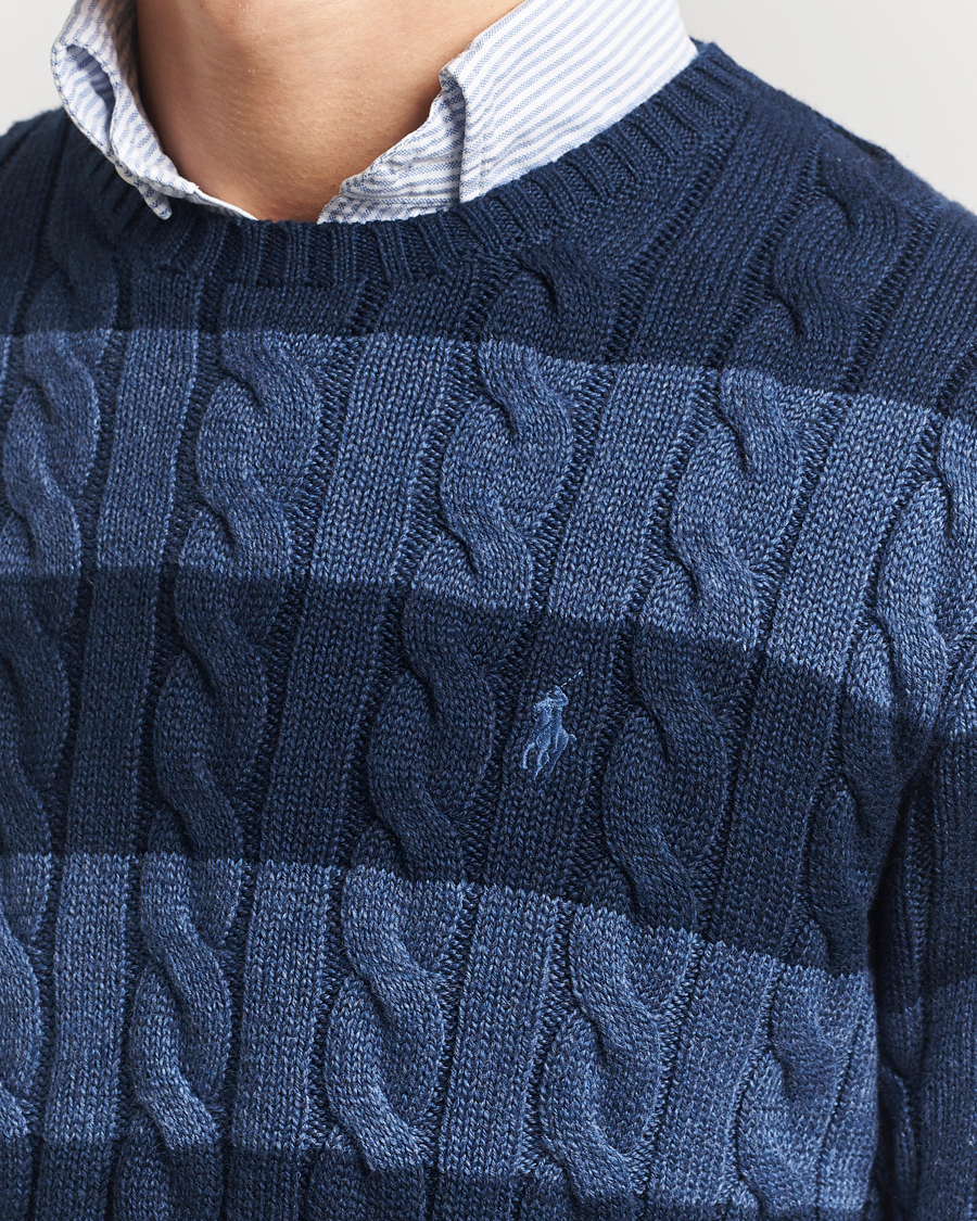 Men | Sweaters & Knitwear | Polo Ralph Lauren | Striped Cotton Sweater Navy Combo