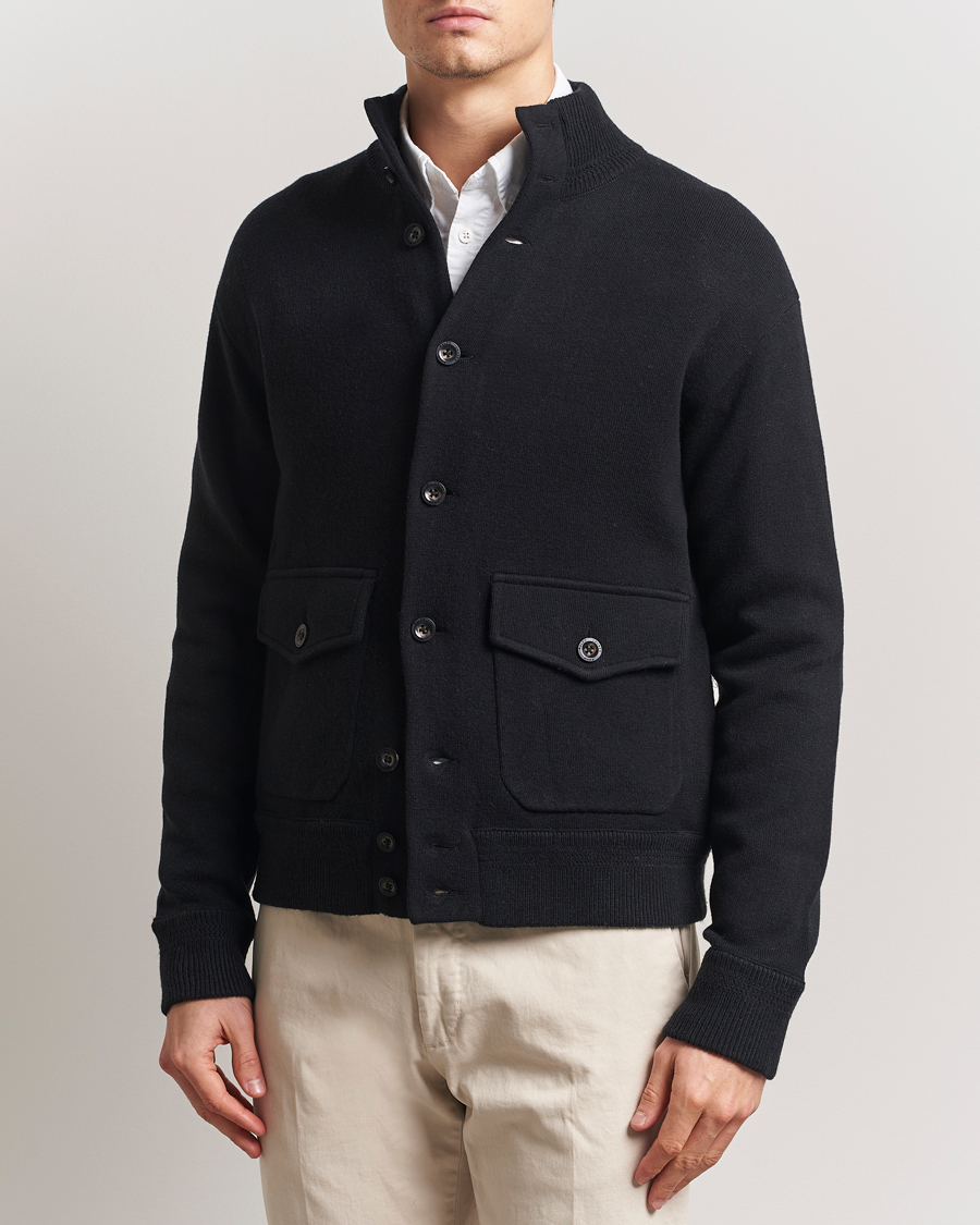 Men | Sweaters & Knitwear | Polo Ralph Lauren | Wool Blend Cardigan Polo Black