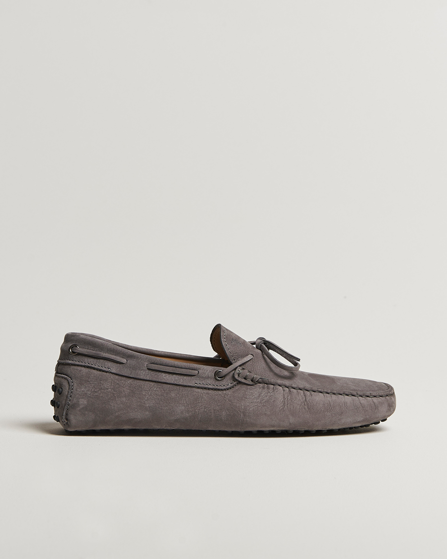 Men | Moccasins | Tod's | Lacetto Gommino Carshoe Dark Grey Nubuck