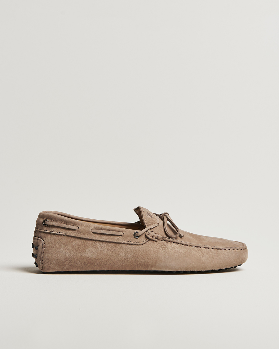 Men | Moccasins | Tod's | Lacetto Gommino Carshoe Taupe Nubuck