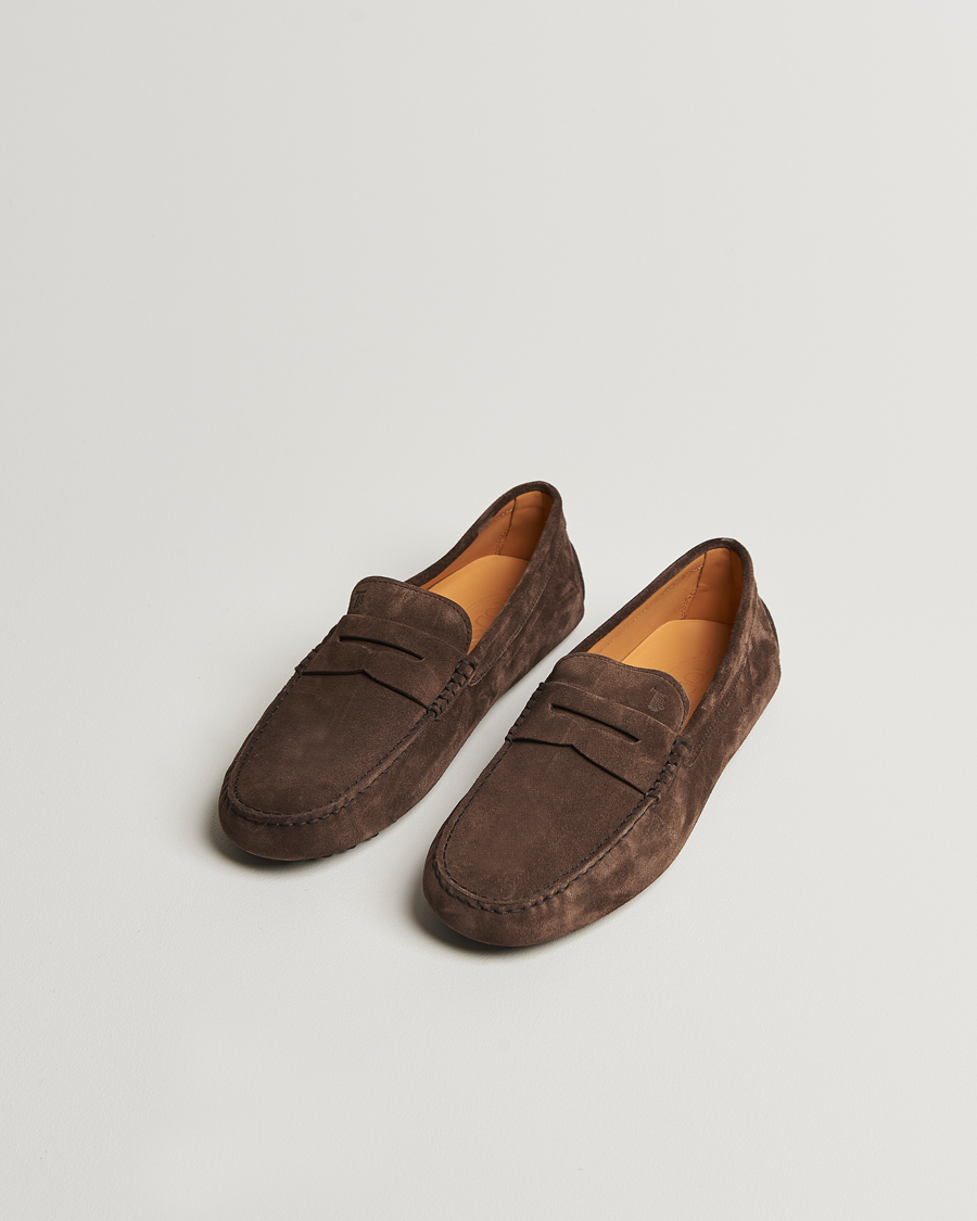 Men | Loafers | Tod's | Gommino Carshoe Dark Brown Suede