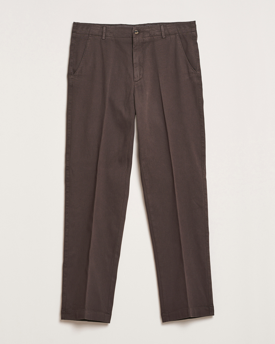 Men | Trousers | Boglioli | Regular Fit Cotton Chinos Brown