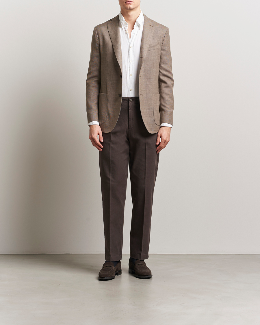 Men | Trousers | Boglioli | Regular Fit Cotton Chinos Brown