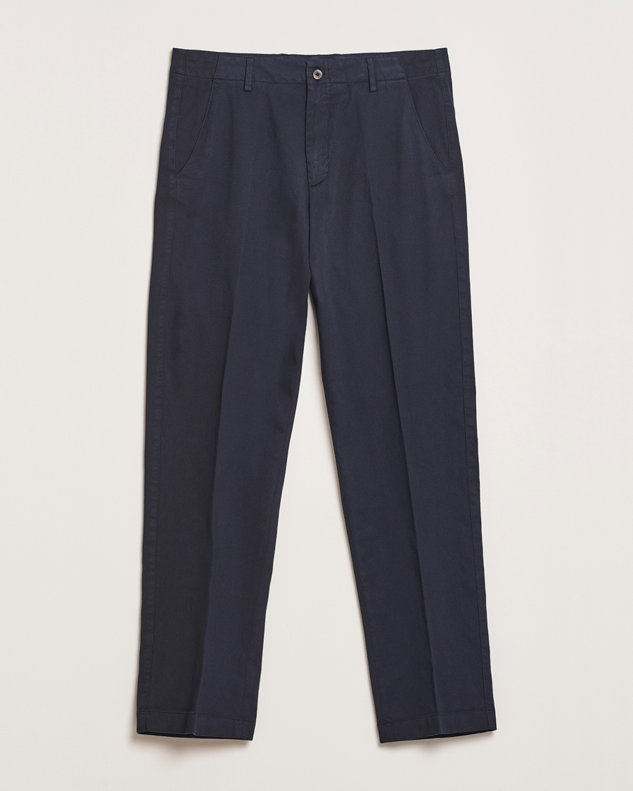 Men | Trousers | Boglioli | Regular Fit Cotton Chinos Navy