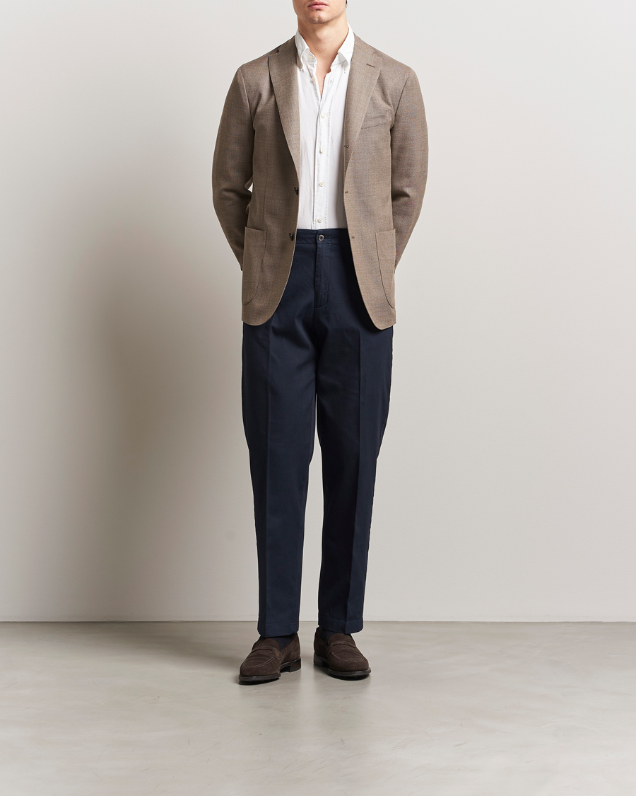 Men | Trousers | Boglioli | Regular Fit Cotton Chinos Navy