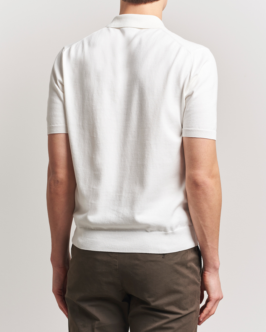 Men | Polo Shirts | Boglioli | Short Sleeve Knitted Polo White