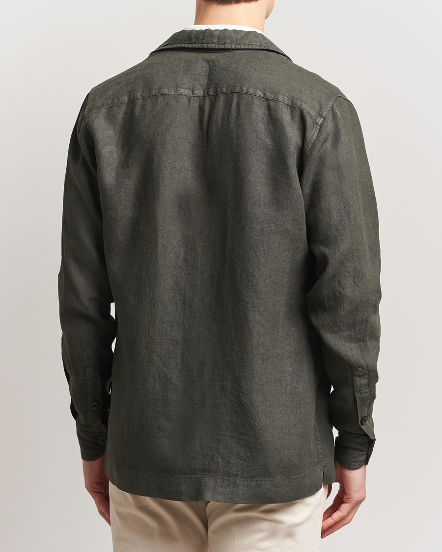 Men | Coats & Jackets | Boglioli | Linen Painter Jacket Dark Green