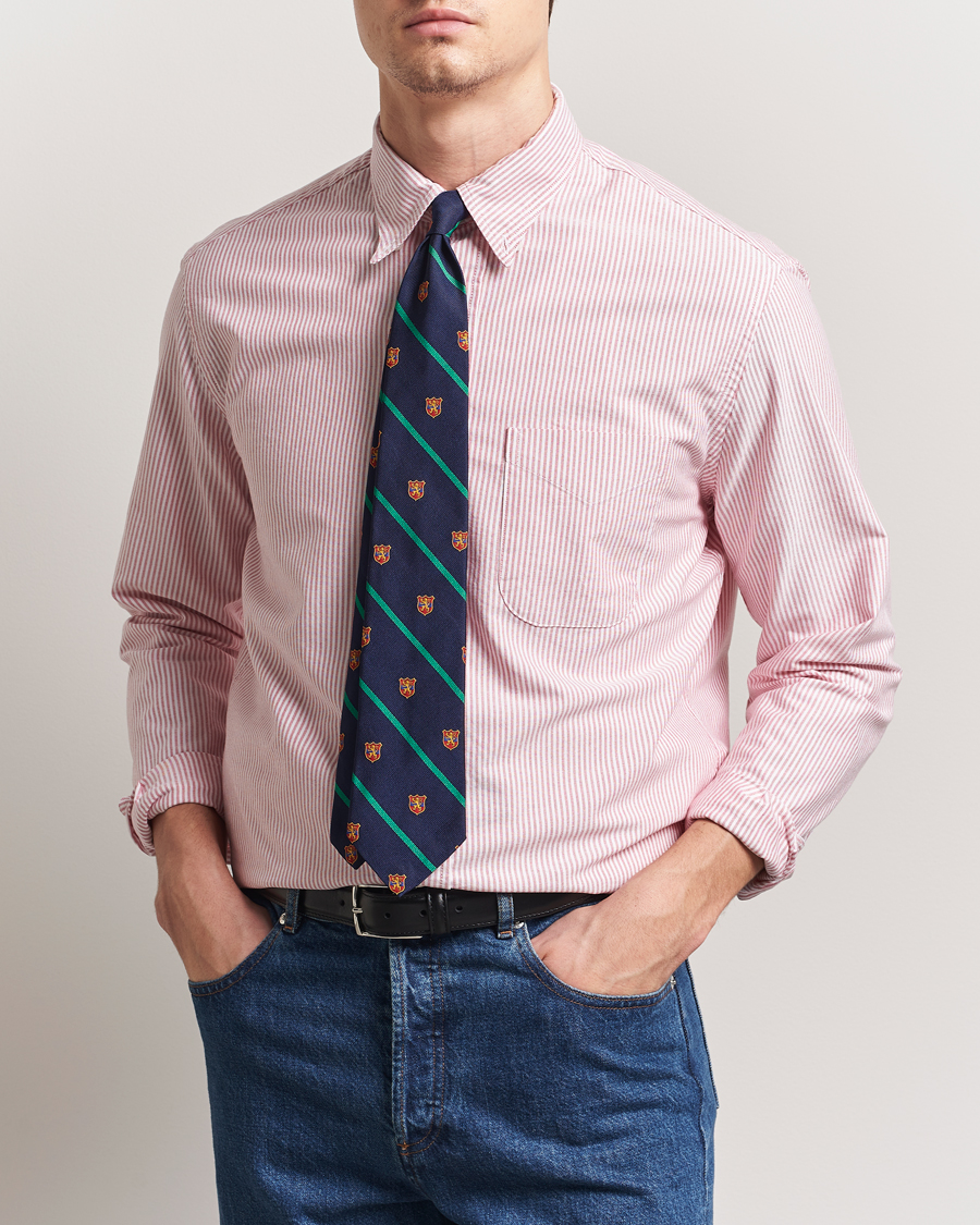 Men | Shirts | Gitman Vintage | Button Down Striped Oxford Shirt Red