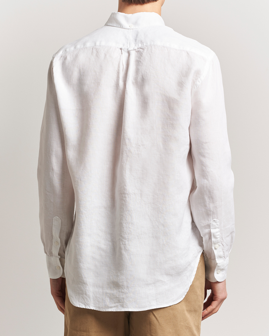 Men | Shirts | Gitman Vintage | Button Down Linen Shirt White