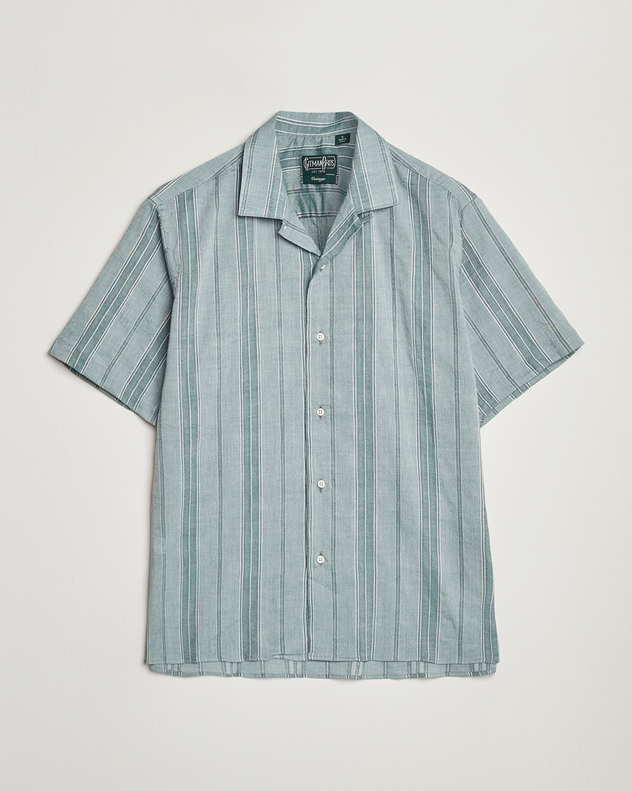 Men | Shirts | Gitman Vintage | Japanese Dobby Camp Shirt Green