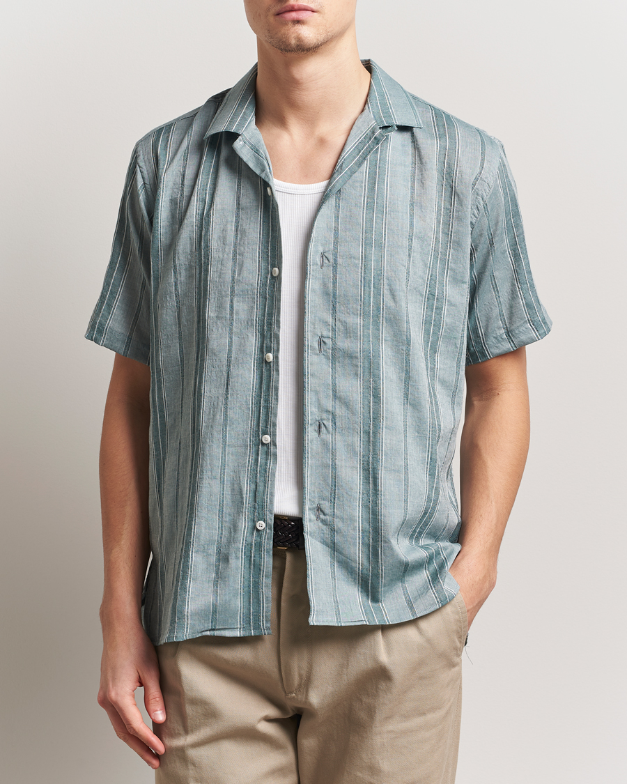 Men | Shirts | Gitman Vintage | Japanese Dobby Camp Shirt Green