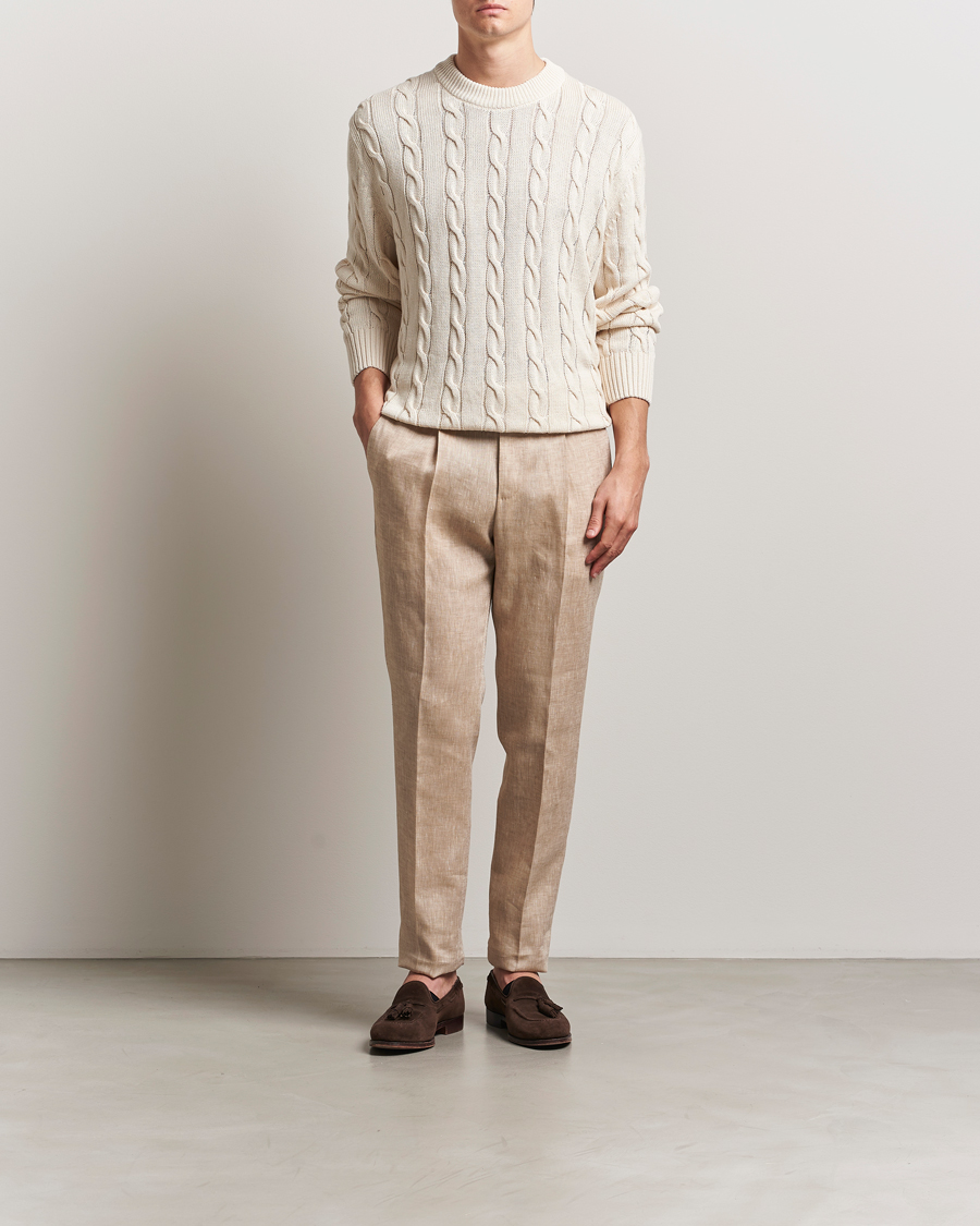 PT01 Gentleman Fit Linen Trousers Light Beige at CareOfCarl.com PT01 Gentleman Fit Linen Trousers Light Beige at CareOfCarl.com