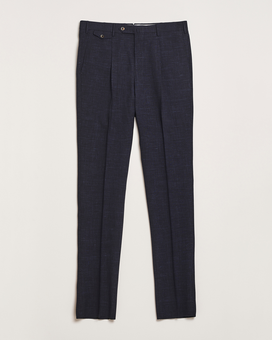 Men | Trousers | PT01 | Gentleman Fit Wool/Linen Trousers Navy