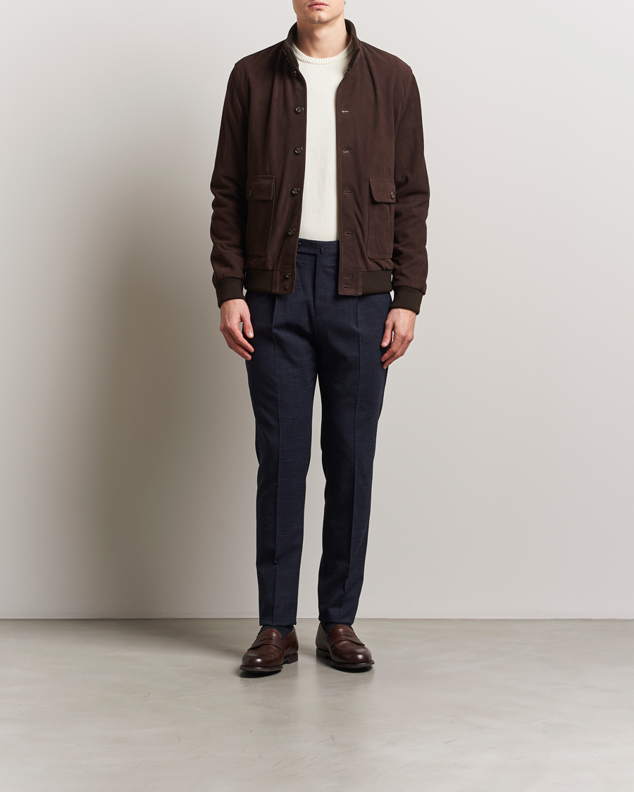 Men | Trousers | PT01 | Gentleman Fit Wool/Linen Trousers Navy