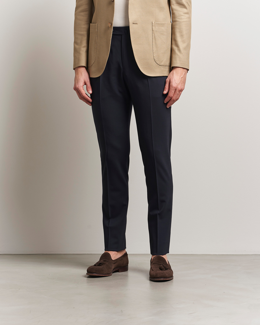 Men | Trousers | PT01 | Gentleman Fit Wool Stretch Trousers Navy
