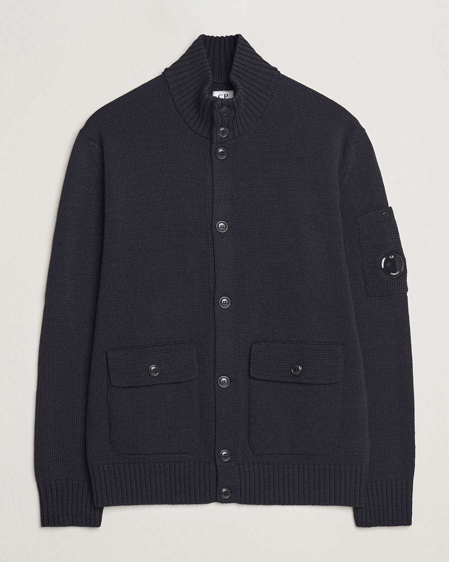 Men | Sweaters & Knitwear | C.P. Company | Knitted Compact Cotton Cardigan Navy