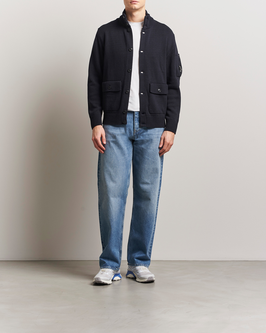 Men | Sweaters & Knitwear | C.P. Company | Knitted Compact Cotton Cardigan Navy